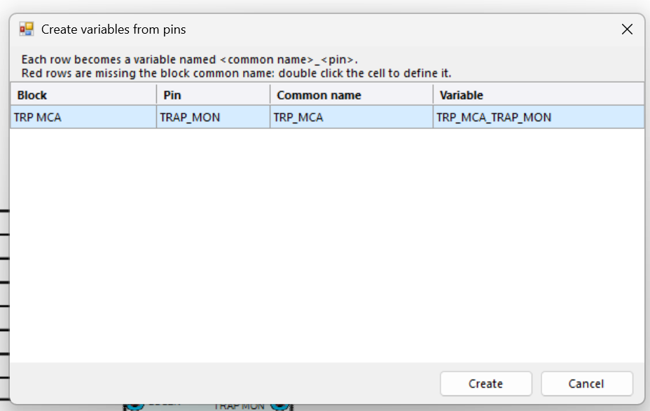 Create variables preview