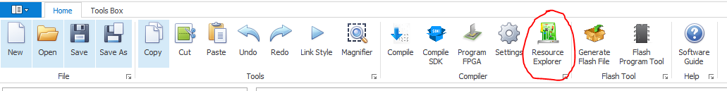 Resource Explorer Button