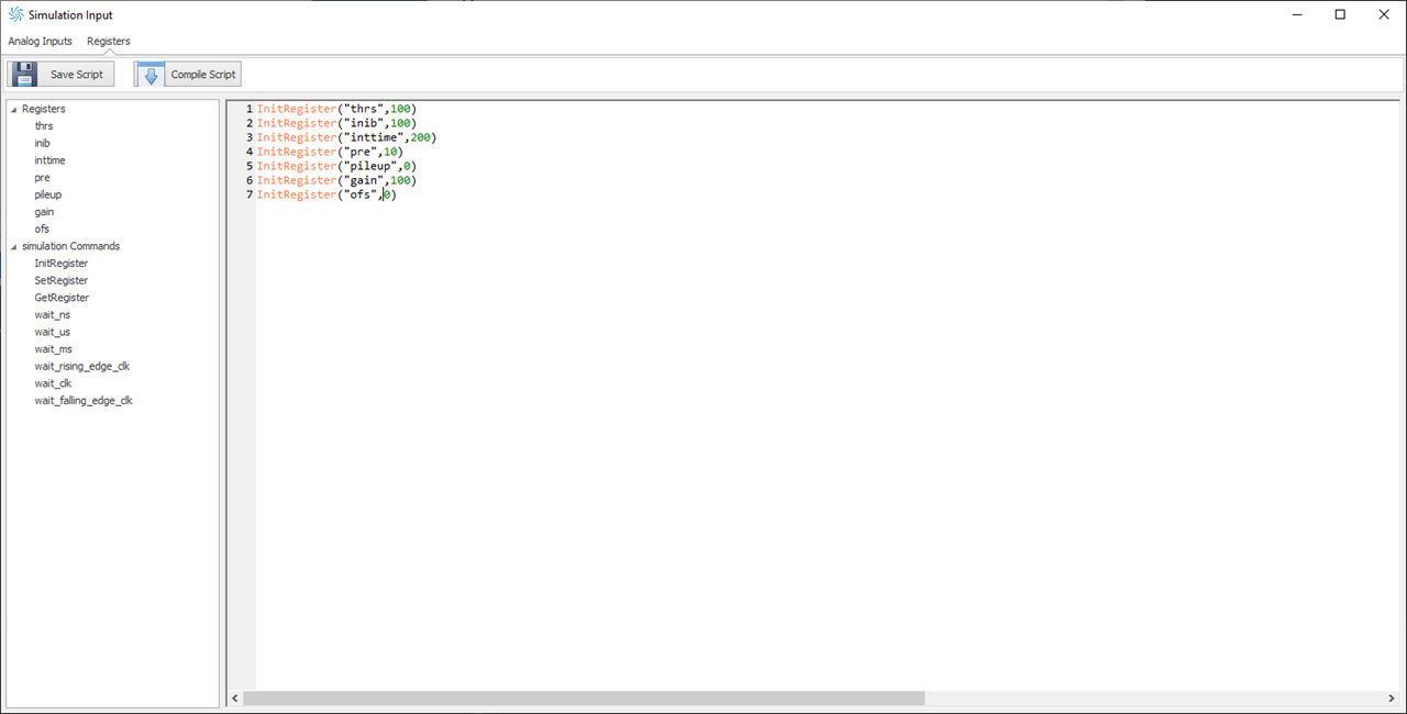 Register Configuration