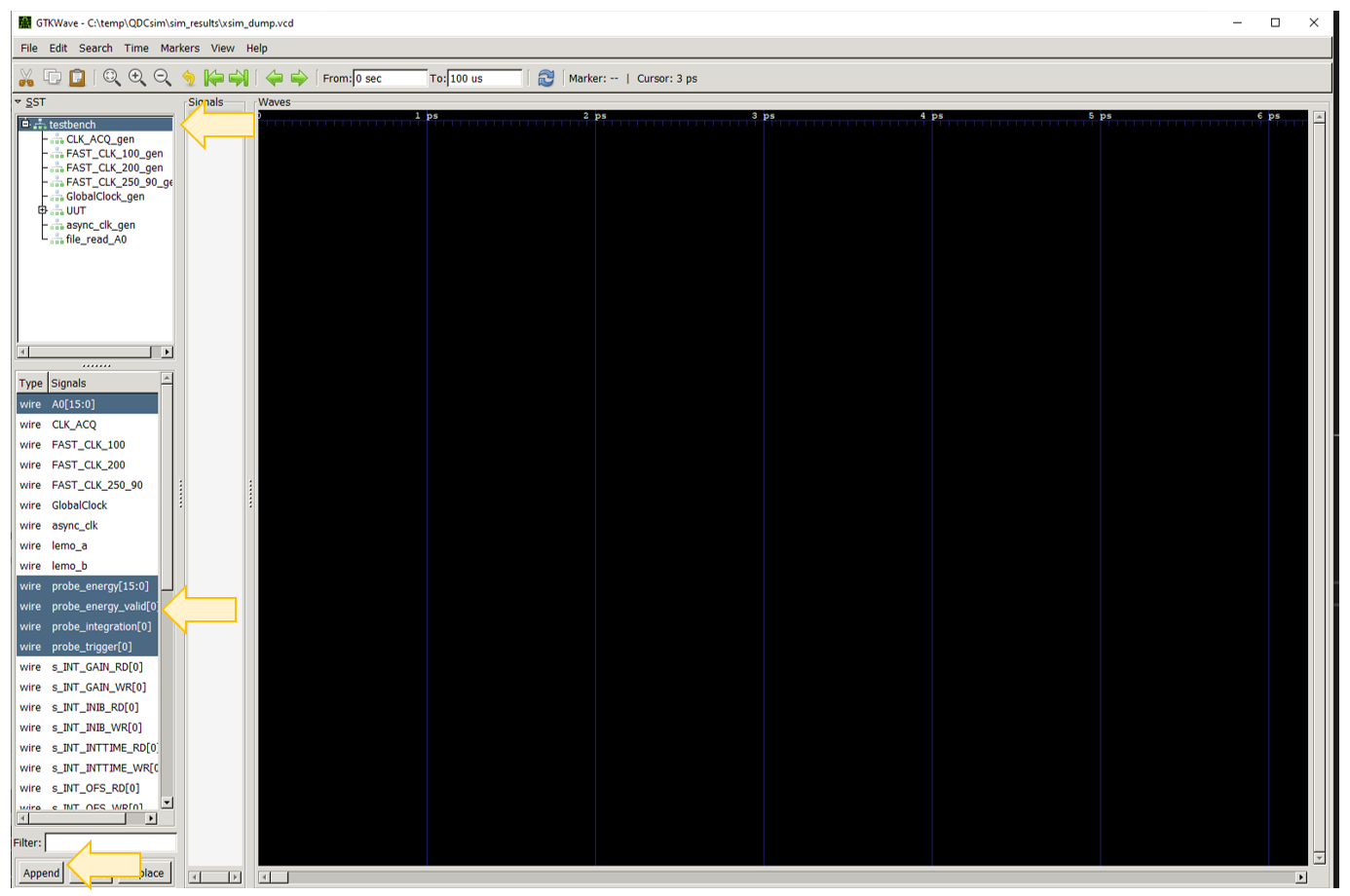 GTKWave Signal Selection