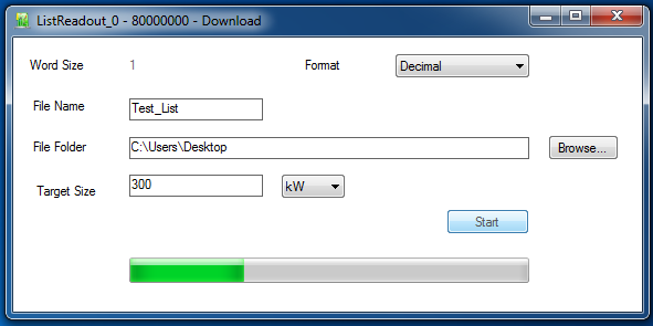 List Module Download Window