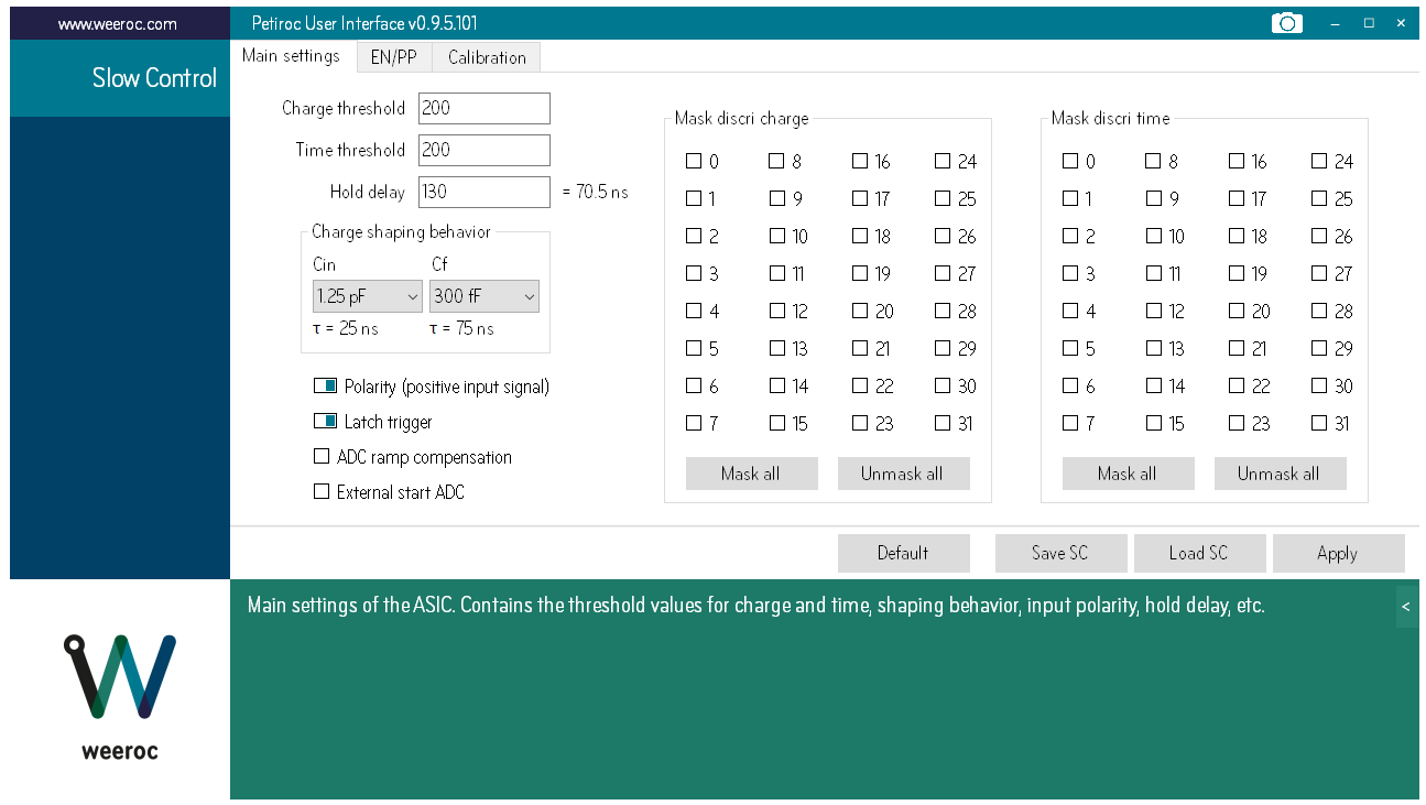 Petiroc Slow Control Configuration