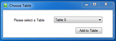 Choose Table Dialog